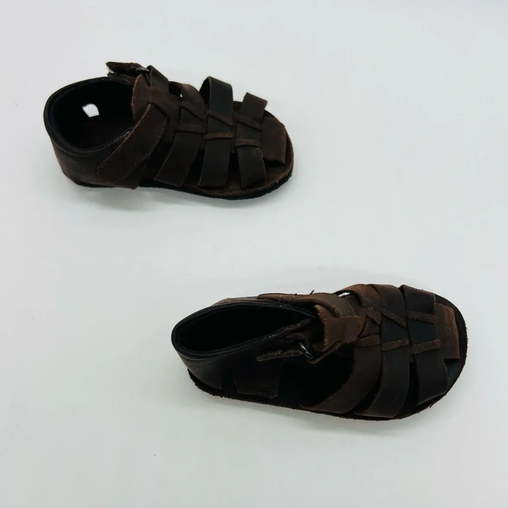 Cole Haan Dark Brown Mini Jamie Fisherman Sandals Infant Size 1